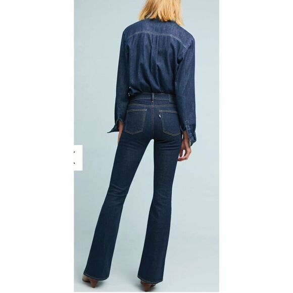 Anthropologie x Levi’s Made & Crafted Stem Flare Blue Jeans Mid-Rise 28 $198 - Picture 2 of 11